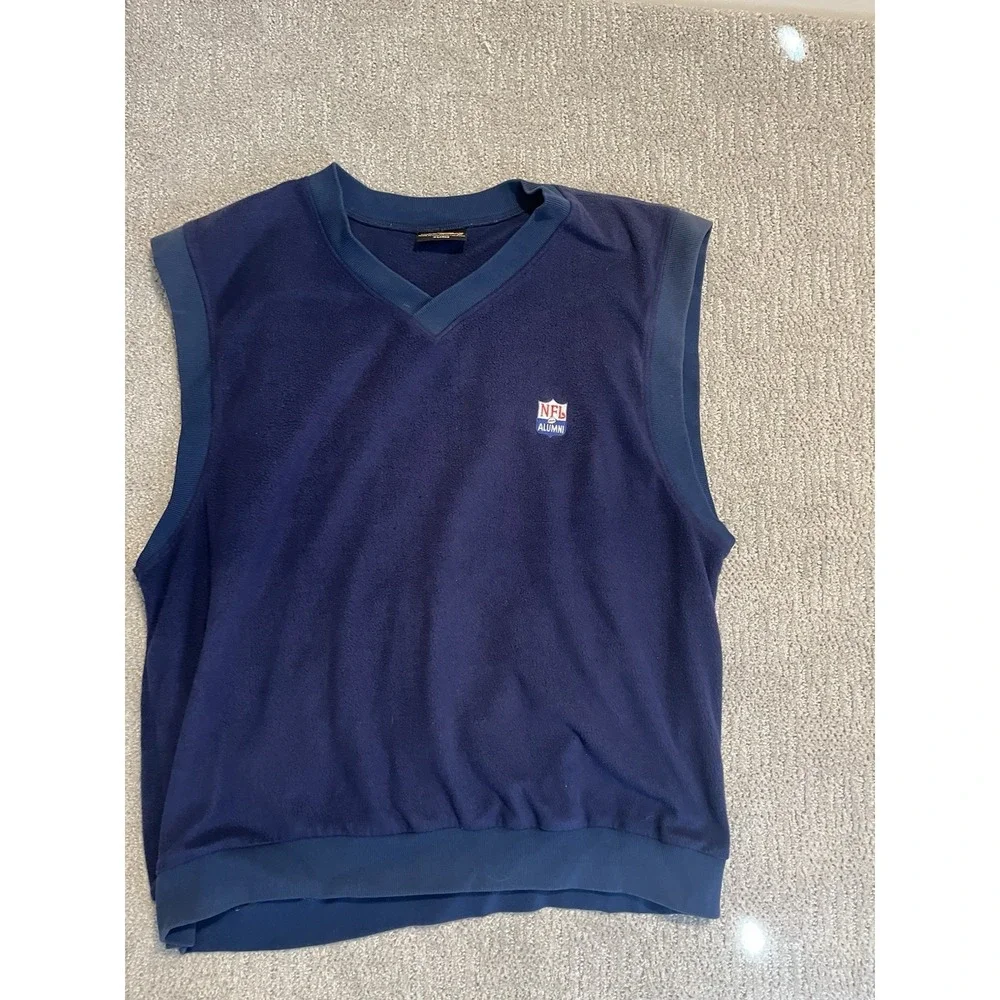 NFL Alumni Men's Extra Large Vintage 90s Blue‎ Sweater Vest XL Vtg Made In USA